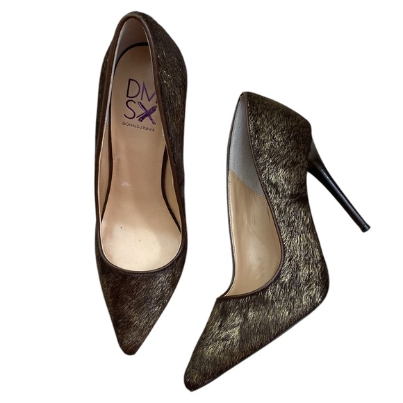 Donald J. Pliner Shoes - DMSX Donald J Pliner TNeal Brown Fur Pointed Toe Heels